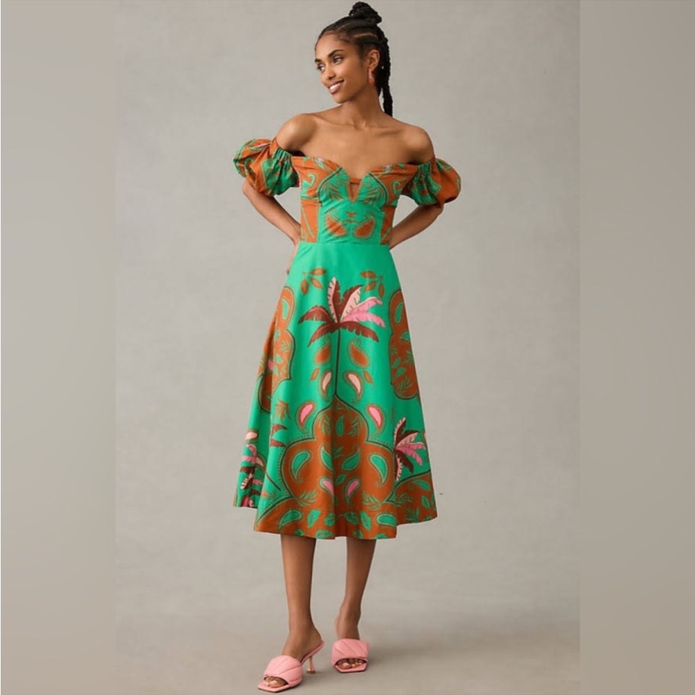 NWT Maeve Puff-Sleeve Sweetheart Dress